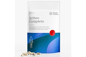 ‎HEALTHROUTINE Health Routine Arthro Complete — 180 Kapseln — Curcumin, Boswelliasäure, Glucosamin Chondroitin Kapseln — Vitamine, Mineralstoffe, Pflanzenextrakte