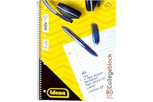 ‎IDENA Idena - Collegeblock, DIN A4, 80 Blatt, 70 g/m², liniert, gelocht