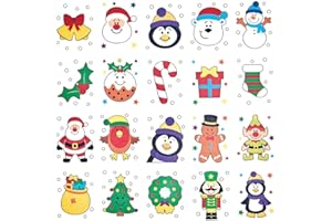 Baker Ross FX408 Christmas Chums Tattoos - Pack of 80, Temporary Tattoos for Kids, Christmas Party Bag Gifts, Xmas Toys for Kids