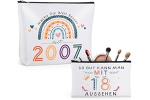 Giftota 2025 Originelle Geschenke zum 18. Geburtstag Mädchen, 2 Stück Kulturbeutel Wasserdichte Kosmetiktasche für Mädchen zum 18. Geburtstag, Make-Up-Tasche