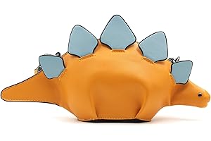 QiMing Dinosaur Shoulder Purses,PU Stegosaurus CrossBody Bag for Girl Women