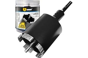 GRAFF Diamant Bohrkrone 68mm Beton Dosensenker Dosenbohrer - Diamant Bohrkronen Set für Mauerwerk Ziegel Poroton Putz Gestein - Steckdosenbohrer und Lochsäge für SDS Plus Bohrhammer