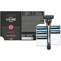 by Amazon Men's 5 Blade Razor + 6 Refills (Previously Solimo brand ...