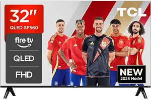 TCL 32SF560, 32" FHD TV, Smart TV QLED，Direct LED with Fire TV, Voice Remote with Alexa [Energy Class F]