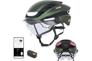 Lumos Ultra E-Bike Smart Helmet | NTA 8667 Certified | Front & Rear LED Lights | Retractable Face Shield | App Controlled | EBike, Scooter, Cycling, Bicycle | Adults, Men Women