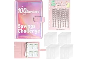 ECLIPSEGUARD Kit de 100 enveloppes pour économiser de l'argent,Classeur budgétaire avec enveloppes pour trésorerie de 100 jours – Planificateur budgétaire, format A5, laser, pour économiser de l'argent