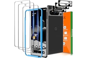 IMBZBK für Google Pixel 8 Pro für Panzerglas 3 Stück 9H Schutzfolie Folie mit 3 Stück HD Kameraschutz Zubehör, kompatibel mit Thermometer, Fingerabdruck-Entsperrung