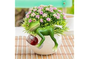 DAZZTIME Grenouille Suspendue, Figurine Grenouille, Statue de Jardin, Décoration de Jardin, Vert, Résine, Whimsical, Animal, 1 Count, 10 x 8 x 2 cm, 0.09 kg, Pour L'extérieur, Balcon, Salon, Bureau