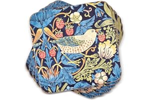 Portmeirion Home & Gifts Pimpernel - Strawberry Thief Blue Posavasos - Juego de 6 (Multicolor)