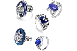 HJYZY Lot de 5 bagues de vampire tendance Vampire Diaries Daylight Walking Chevalière Damon Bague Caroline Forbes Bague Elena Lumière du jour, Zinc, Aucune pierre précieuse