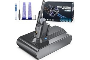 Morpilot 8000mAh Batterie pour Dyson V7 SV11 Motorhead Animal Mattress Fluffy Trigger Car+Boat Absolute Aspirateur avec 2 Filtres et 1 Tournevis