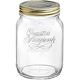 Bormioli Rocco Quattro Stagioni Glass Canning Jar 2 L | Gold, Glass, Round, Gloss Finish, 2 Litre, Screw Closure, Microwave S