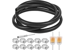 YZZAOO Kit Tubo Benzina, 2 Metri Ø 8mm Tubo Carburante Tubo Gasolio con 10 Pezzi Fascette Stringitubo e 2 Pezzi Gas Inline Filtri Carburante per Motore Automobile Piccoli Motori Scooter