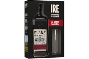 SLANE Irish Whiskey - vollmundig mit Karamell und einem Hauch von Chili - Geschenkset inklusive gratis Longdrinkglas- 0.7L/40% Vol.