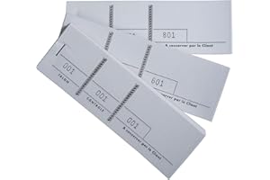Exacompta - Réf. 96401E - Paquet de 10 blocs passe-partout pour manifestations, expositions, kermesses, loteries, tombolas - 100 feuillets détachables 3 coupons numérotés - Format 4,8 x 15 cm - Blanc