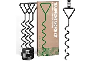 GardenGloss Piquets D’Ancrage Trampoline Set - 40cm Piquets Robustes pour Trampoline - Ancres À Visser pour Une Fixation Sûre dans Le Sol