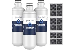 GLACIER FRESH LT1000PC ADQ747935 Filtro acqua frigorifero e filtro aria, ricambio per LG® LT1000P®/PC/PCS, LMXS28626S, LFXS26973S, MDJ64844601, ADQ74793501, ADQ74793502 e LT120F® (3)
