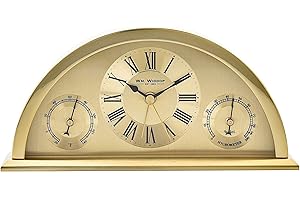 WIDDOP AND CO WILLIAM WIDDOP Gold Aluminium Crescent Mantel Clock