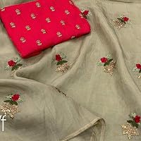 Women's Sana Silk Saree With Hathi Embroidery skirt pallu work With Banglori embroidery work Blouse(Any Designer)