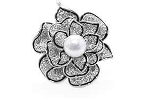 Merdia Sparkly Flower Brooch Pin for Women with Beautiful Created Crystal