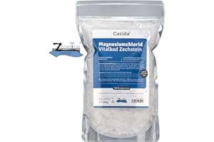 ‎CASIDA Magnesiumchlorid Vitalbad 1000 g - Original Zechstein Magnesium Flakes, Flocken - rein natürliches Magnesiumchlorid Hexahydrat zum Baden bzw. Fußbad - auch für Magnesiumöl