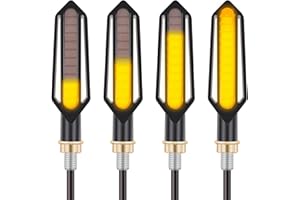 Kinstecks 4PCS Motorcycle Indicators Flowing Turn Signal Lights Motorbike Turning Indicators 12V 12LED for Motorcycle Motorbike