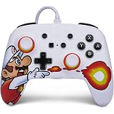 PowerA Nintendo Switch i&ccedil;in PowerA Gelişmiş Kablolu Kumanda - Fireball Mario, Beyaz