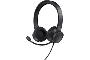 Trust Ayda On-Ear USB PC Headset with ENC Noise Cancelling Microphone, Lightweight Design, 65% Recycled Plastic, 1.8m Cable, Wired USB C Headphones with Mic for Computer, Laptop, Mac, Teams - Black