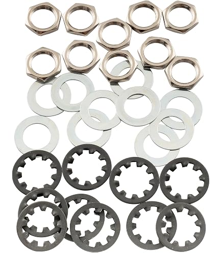 Kit 20 Pezzi Guarnizioni Dado Per Potenziometro Chitarra, M9, Metallo, Diametro 10mm