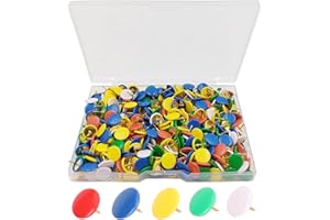 HIQU AND HIST Reißnägel, 500 Stück Reißzwecken Farbig, Metall Dekorative Reißzwecke Pinnnadeln, runder Bunt Reißnägel für Ziernägel, Zuhause, Schule, Büro, Wandbehänge, Pinnwände, Weltkarte, Plakate, Korkwand