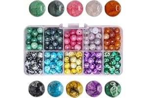SVOCK 200 Piezas 8MM Abalorios para Hacer Pulseras, Cuentas para Pulseras Set, Kit para Hacer Pulseras Beads, Cuentas para Hacer Pulseras de 10 Colores para Manualidades de Adultos y Niños DIY
