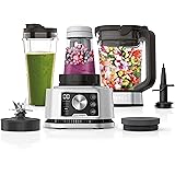 Ninja Foodi Frullatore Power Nutri 3 in 1,1200 W, caraffa da 2,1L, tazza 700ml e ciotola 400ml con Power Paddle, per frullati
