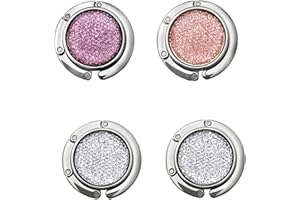 AUFIKR Składany hak do torebki, 4 składane wieszaki stołowe, wieszak na torby, kolekcja - haczyki na biurko do torebki