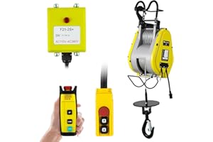 Mxmoonant Polipasto eléctrico de 260 kg, 30 m, motor silencioso sin escobillas, ligero, con control remoto de 100 m y control de cable de 2,5 m, elevación rápida y estable de 14 m/min