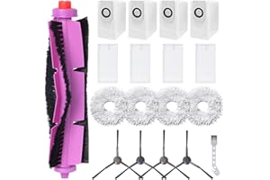 Jegehoyo Kit d'accessoires pour aspirateur robot Eureka J12 Ultra, 1 brosse principale, 4 filtres HEPA, 4 Chiffons, 4 sacs à poussière, 4 brosses latérales, 1 brosse de nettoyage