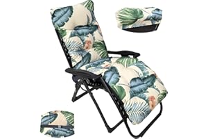 SMGBWAY Coussin de Chaise Longue, épaissir Bain de Soleil,Coussin Transat Jardin intérieur extérieur Antidérapante Avec boucle, Matelas Bain de Soleil pour Jardin, terrasse, Balcon, Voyage Vacances (C)