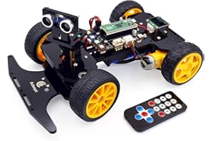 Adeept Kit de Coche Inteligente para Raspberry Pi Pico, Seguimiento de líneas, evitación de obstáculos, luz Colorida, Pantalla OLED, Kit de Coche Robot Educativo con Control Remoto Stem IR