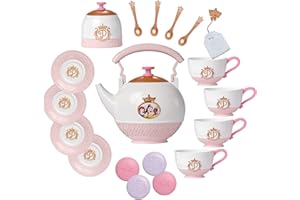 Disney Princess Style Collection Tea Set Play Accessories, Officially Licensed, Inspired, Fun Roleplay for Girls, Includes 21 Pieces, Perfect for Birthdays and Party