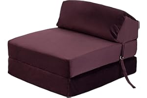 Loft 25 Sofa Bed Futon | Foam Filled Folding Chair | Soft Velvet Material | Ergonomically Designed Single Mattress Zbed (𝐀𝐮𝐛𝐞𝐫𝐠𝐢𝐧𝐞 𝐏𝐮𝐫𝐩𝐥𝐞)