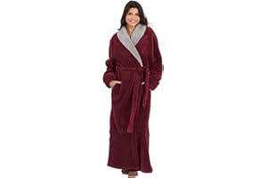 ZFSOCK Robe de Chambre Femme Polaire: Peignoir de Bain Longue Hiver Chaude Doux Microfibre Douce et Épaisse Pour Femme Enceinte Maman Chambre Maison Noël Cadeau