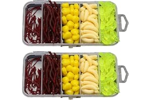 PMELCXD 320 PCS Señuelos Pesca - Señuelos de Vinilo para Pesca de Agua Dulce - Gusanos de Cebo Artificial Suave Shad - Aroma Realista - Herramienta Indispensable para Pescadores