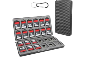 DMJJSD Spiele Aufbewahrung für Switch Game Card Aufbewahrungsbox für Nintendo Switch mit 24 Game Card Slots und 24 Micro SD Karten, Magnetverschluss, Weiches Silikon Futter, Game Card Case