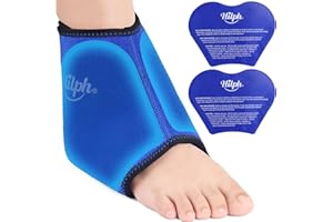 Hilph Poche de Glace Cheville Pied en Gel, Réutilisable Compresse Chaud Froid Pack pour Operatoire, Entorse à la Chevillere, Gonflement, Fasciite Plantaire, Attelle Cheville avec Poche de Glace