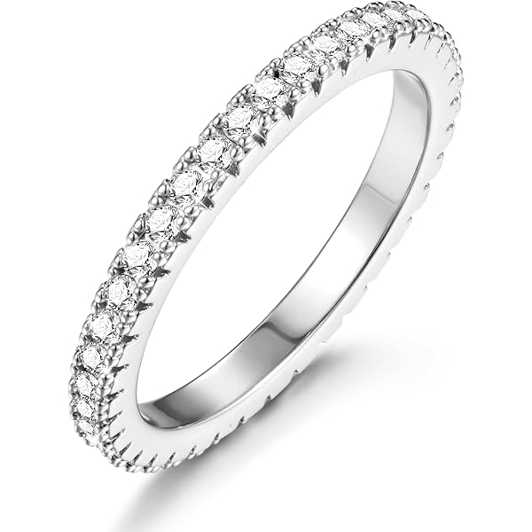 Homxi Anello Donna In Argento 925 Con Moissanite Rotondo 0.165ct – Fedina Fidanzamento – Taglia 13 (54mm) - 5
