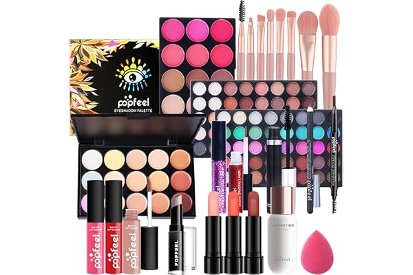 RoseFlower Coffret Maquillage Femme Makeup Kit avec Palette de Fard à Paupières Yeux Maquillage Cosmetics Palettes de Maquillage Professional Trousse de Maquillage