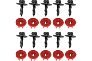 SHIRYLZEE 20 Pcs Stainless Steel Engine Undertray Screws Compatible with Ford Focus Easy Installation for Ford Focus C Max MK2 MK3 MK4 Mondeo (20 Clips, 20 Screws)