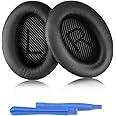 ELZO Replacement Ear Pads compatible for Bose QC35 QC35ii QC45 QC SE, Professional Headphones Ear Pads Compatible with QC2 /QC15 /QC25 /AE2i /AE2w /AE2 /QC15 /QC2 /SoundTrure/SoundLink