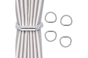 NAHUAA Pack of 2 Curtain Tiebacks Magnetic Grey Tiebacks for Curtains Holder Curtain Holder Tiebacks for Home Office Decoration