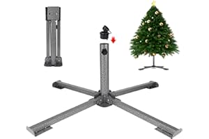 EFUTURETIME Soporte para Árbol de Navidad de Metal Ø2,5-4,5 Cm, Base Arbol de Navidad Pequeño Artificiales se Adapta a Árboles de 60-200cm, Uso Exterior e Interior, Negro