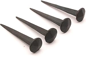 INFINITY DECOR Clavo de hierro negro forjado hecho a mano tradicional antiguo rústico antiguo rosa pincho vintage estilo victoriano forjado negro madera artesanía puerta muebles clavos decorativos (25 mm)